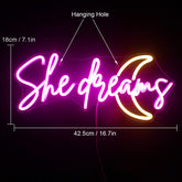 She Dreams Neon Sign